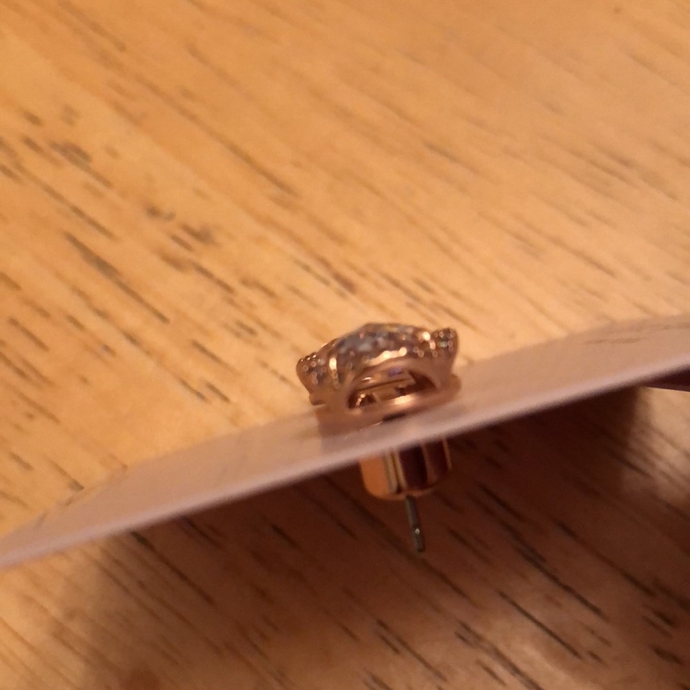 Kate Spade That Sparkle Large Round Rose Gold Tone & Clear CZ Stud Earrings NWT - Picture 11 of 15